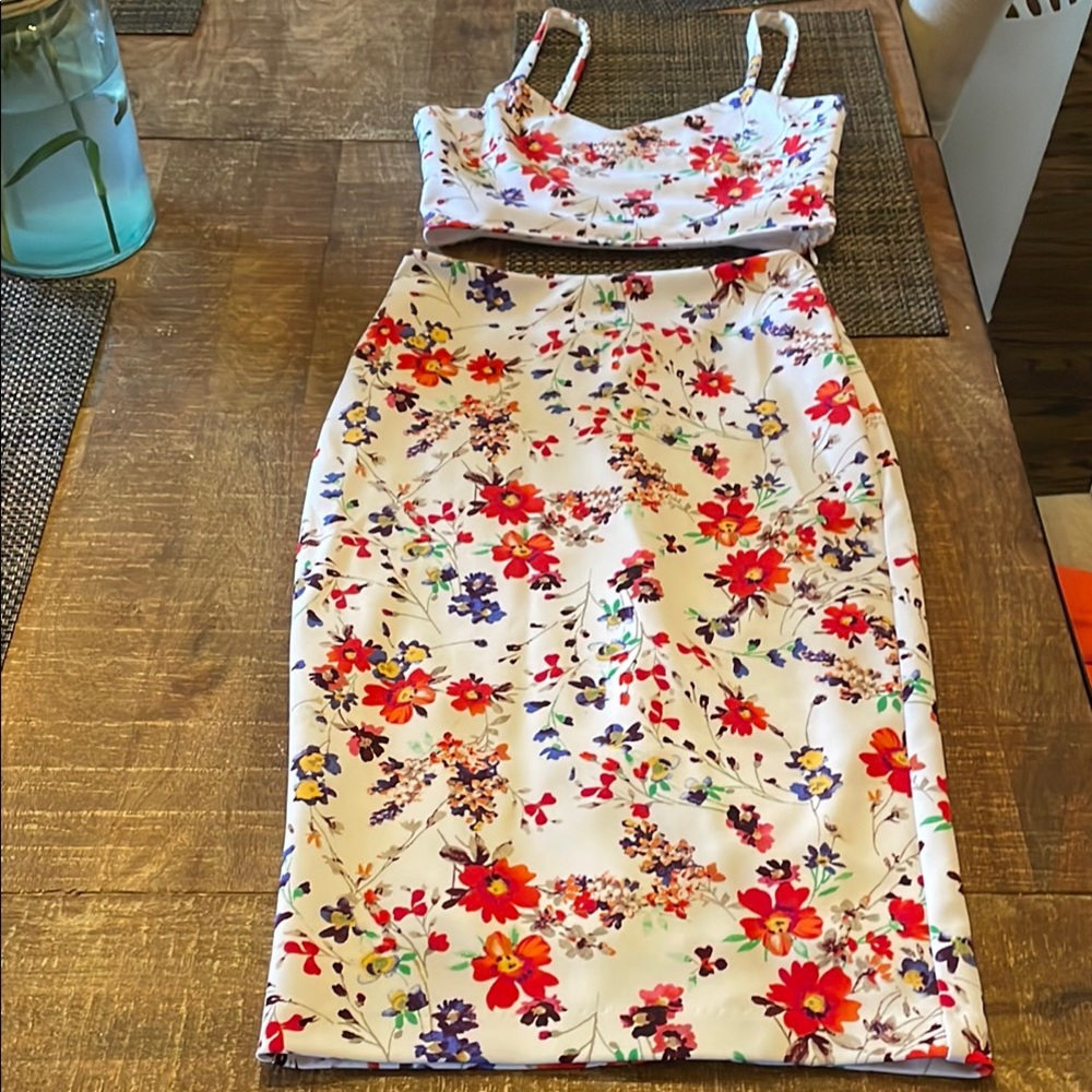 Floral Two-Piece Dress Set